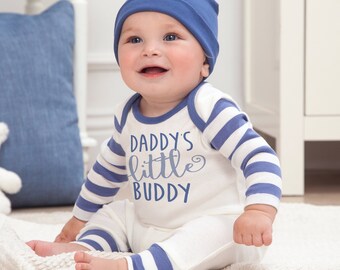 Baby Boy Romper Daddy’s Buddy Outfit Father’s Day Gift New Baby Present for First Time Dad of Son Baby Clothing Cotton Coming Home Hospital