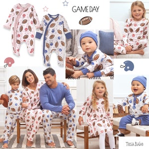 Women's Pajama's Bamboo Cotton Game Day American Football Loungewear Mommy & Me image 4