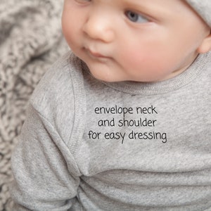 Baby Boy Easter Outfit, Bunny Baby Romper in Blue & Grey image 5