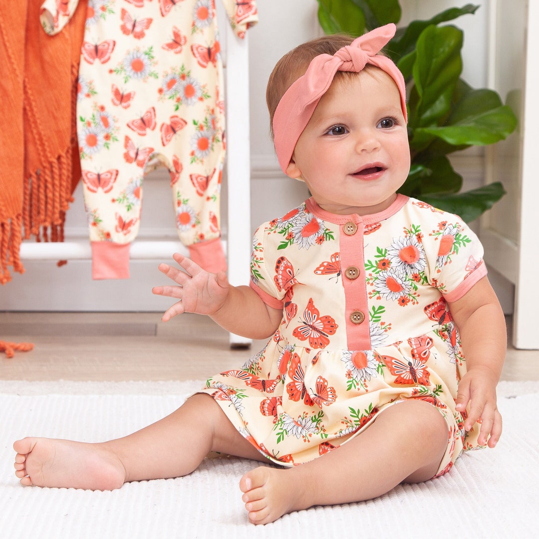 Baby Girl Dress Boho Picnic Butterfly Ultra Soft Bamboo Etsy