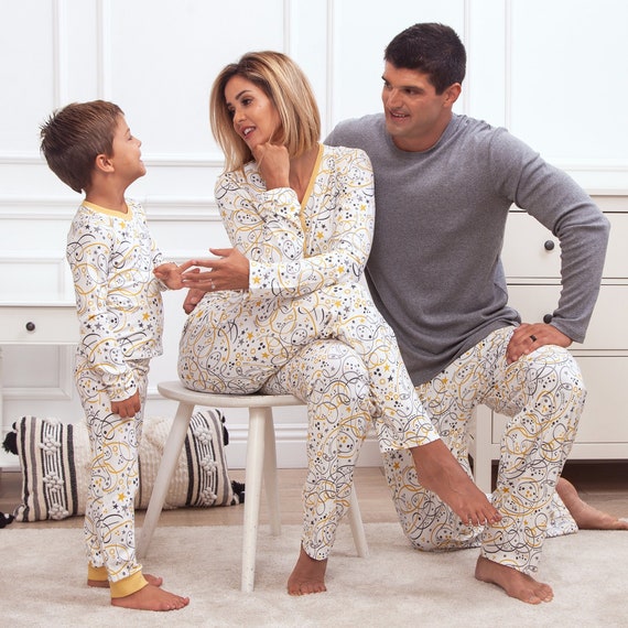NEW YEAR PAJAMAS Bamboo Cotton, Family Matching Pajamas, Mommy and