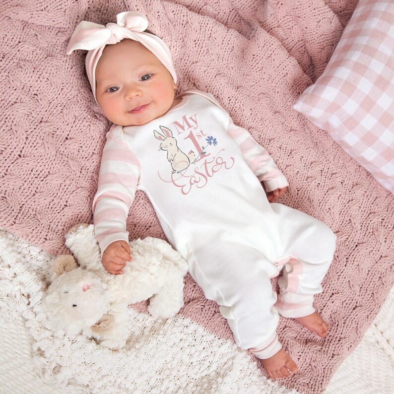 Baby Girl Easter Outfit Pink Bunny Outfit Etsy