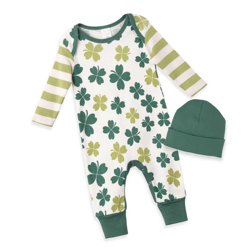 Baby Boy Irish Outfit Newborn Green Shamrocks Romper Celtic Etsy