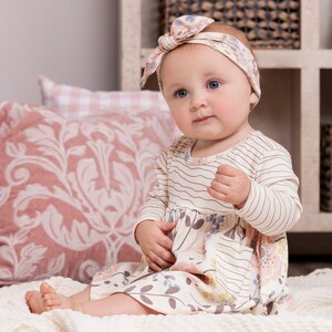 Baby Flower Girl Dress, Newborn Toddler Girl Dress Long Sleeve, Pink Baby Dress Girl 3 6 12 18 24 Month Floral Clothes TesaBabe