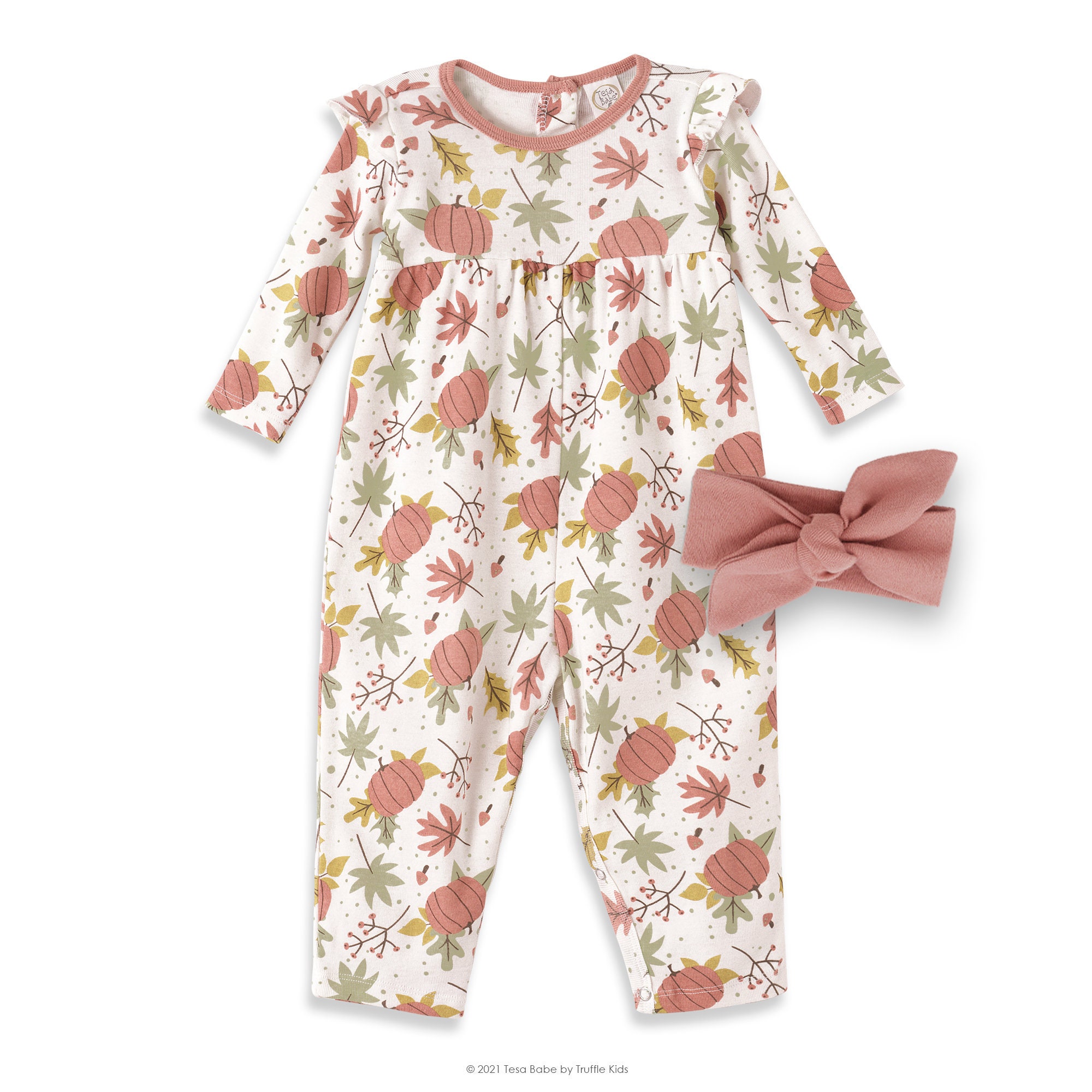 YINGISFITM Baby-Mädchen Overall Thanksgiving – Truthahn-Druck, Lang, Ausgestellt – Größen 0–7 Jahre