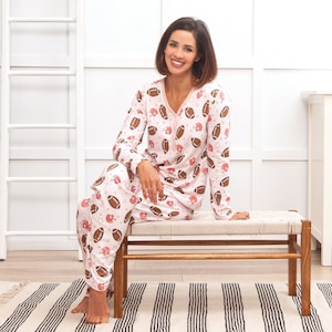 Women's Pajama's Bamboo Cotton Game Day American Football Loungewear Mommy & Me image 1