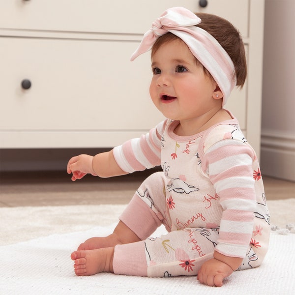 Tenue de Pâques pour bébé fille, vêtements pour bébé fille, barboteuse pour bébé fille, lapins pour bébé fille, vêtements pour bébé nouveau-né, Tesa Babe SS22