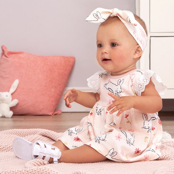 Baby Girl Easter Dress My 1st Easter Outfit Cotton Bunny - Etsy
