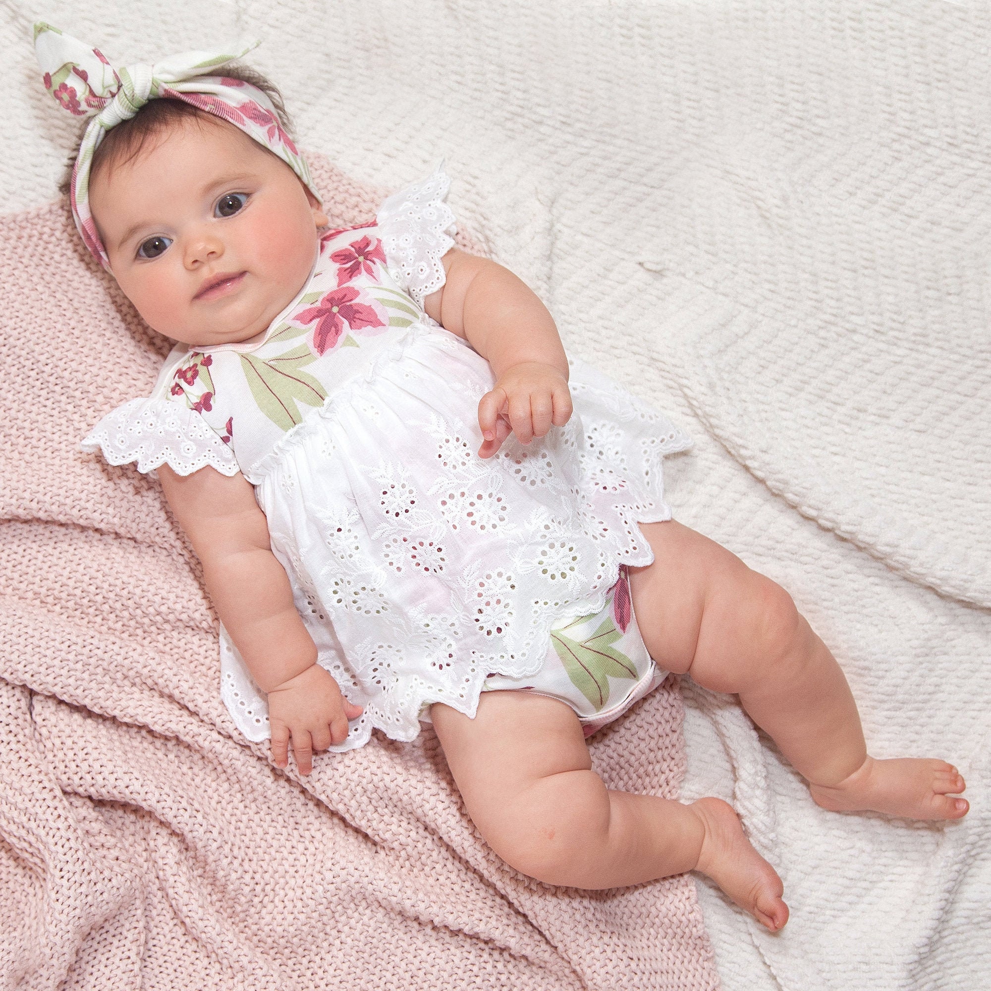 Baby Girl Skirted Bodysuit with Tropical Flowers Print 100 Etsy