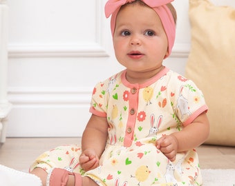 Baby Girl Dress - Easter Peeps - Ultra Soft Bamboo Cotton Blend - Family Matching