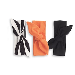 Baby Girl Halloween Headbands - Orange, Black and Black Stripes - Baby Girl Clothes - Tesa Babe