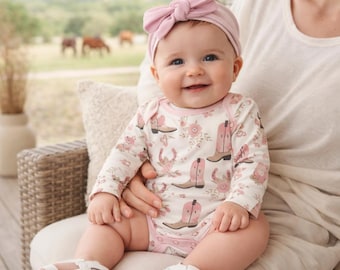 Cowgirl Boots Baby Bodysuit – Cotton Western Print