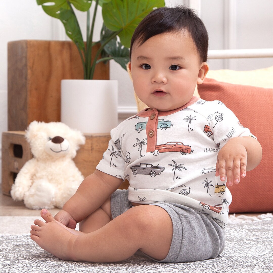 Baby Boy 2 Piece Outfit Baby Boy Clothes Classic Cars Cotton Etsy