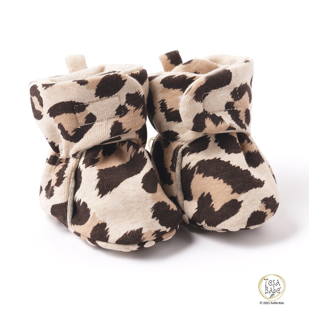 Baby Girl Booties, Leopard Cheetah Animal Print Baby Girl Crib Shoes ...