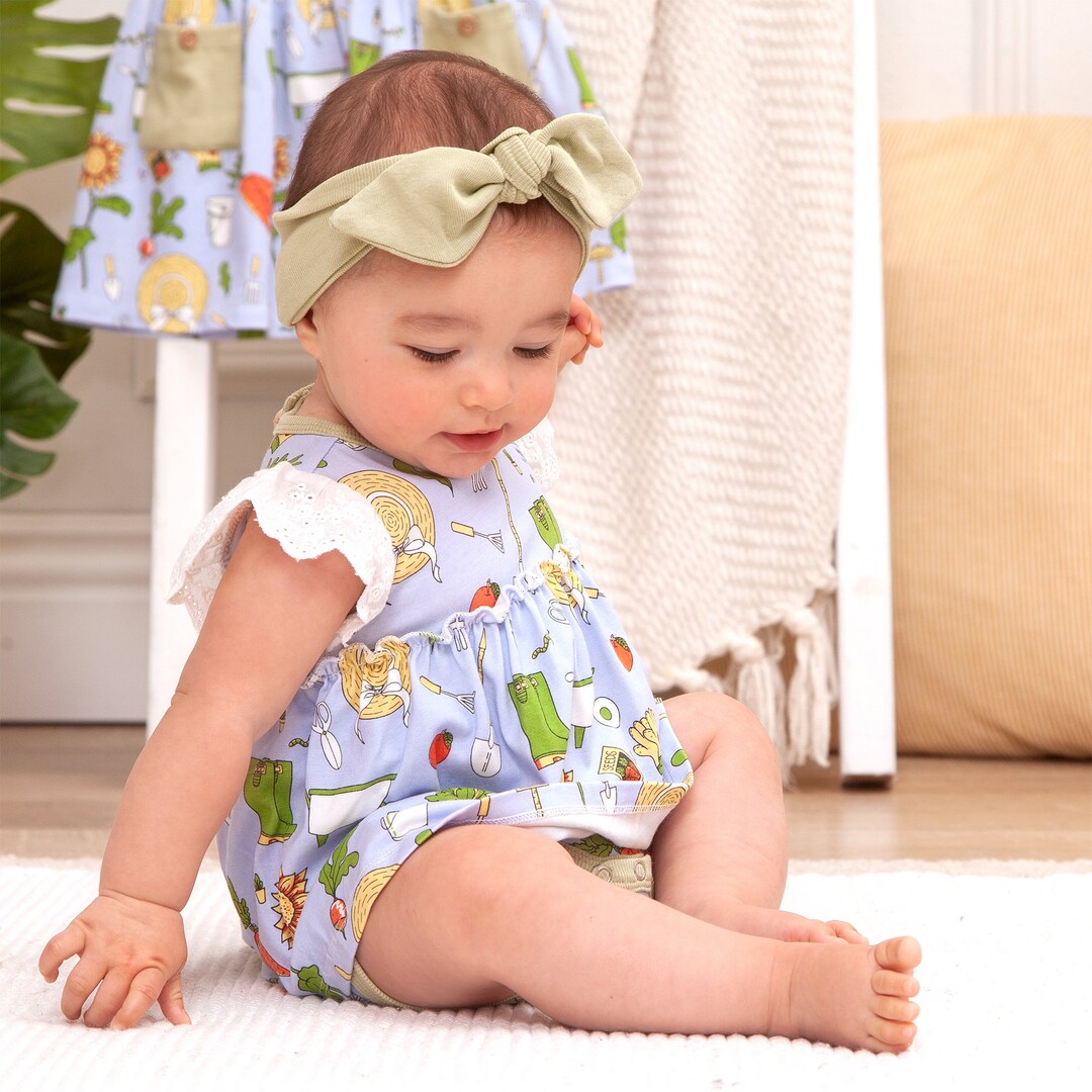 Baby Girl Skirted Bodysuit Bamboo Cotton Urban Garden Baby Girl Clothes