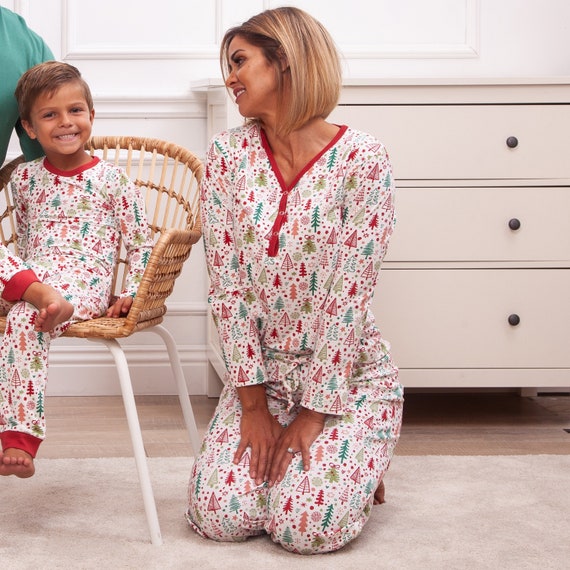 Women's Christmas Pajama's Ultra Soft Bamboo Cotton Blend Pajama Set Family  Matching Mommy & Me 