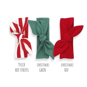 Christmas Baby Headbands - Red, Green, Striped - Baby Girl Bow - Tesa Babe
