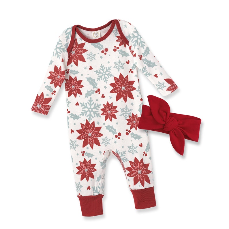 Baby Girl Christmas Outfit Newborn Girl 1st Christmas Romper Etsy