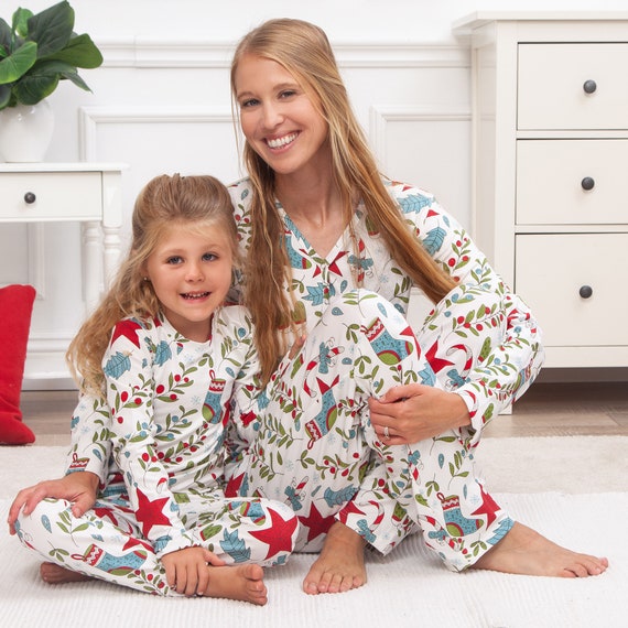 Women's Christmas Pajama's Ultra Soft Bamboo Cotton Blend Pajama Set Family  Matching Mommy & Me 