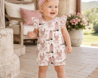 Pink Cowgirl Baby Bubble Romper – Cotton Western