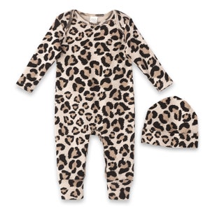 Baby Girl Leopard Romper, Cotton Newborn Girl Coming Home Outfit, Cute ...