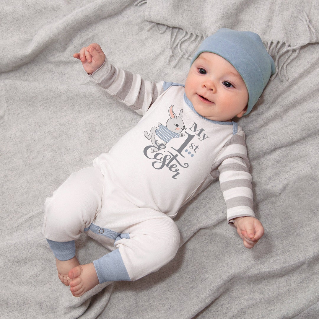Baby Boy Easter Outfit My 1st Easter Bunny Baby Romper in - Etsy