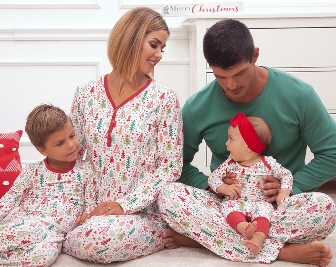 PYJAMA DE NOËL EN BAMBOU, Pyjamas assortis pour la famille, Maman et moi, Papa et moi