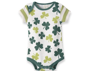 Baby Shamrocks & Clovers One Piece Bodysuit, Celtic Baby, Irish Gift, St. Patrick's Day