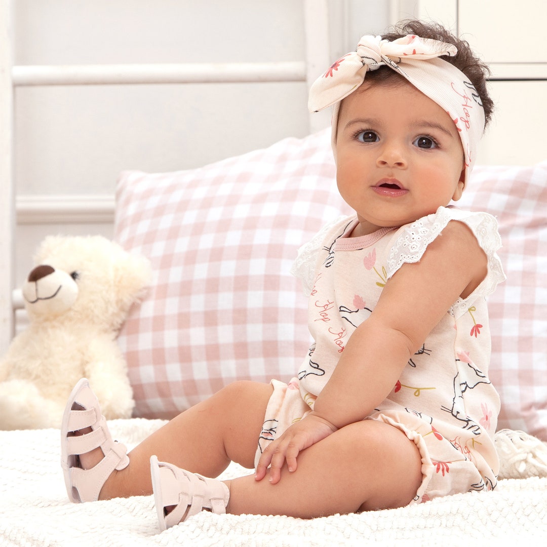 Baby Girl Easter Outfit, Baby Girl Bubble Romper, Baby Girl Bunnies