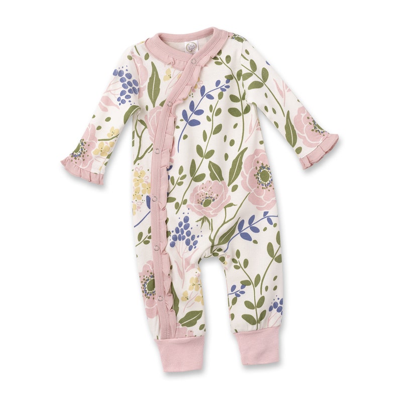 Baby Girl Coming Home Romper Toddler Pink Floral Romper Infant Hospital Gift Gown Tesababe Girl Roses Kimono Romper