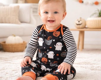 Pumpkin Party Halloween Baby Romper | Cotton Rib Baby Outfit | Fall Baby Clothes | Halloween Baby Romper