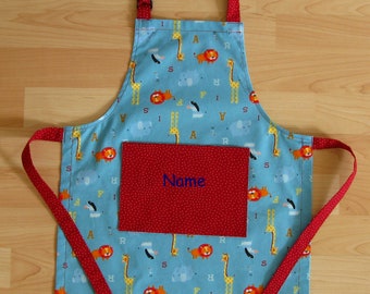 Children's Apron - Zoo - ABC - Personalized on request