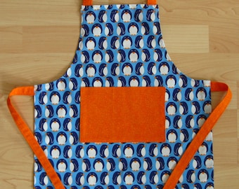 Children's apron - penguins - personalized on request