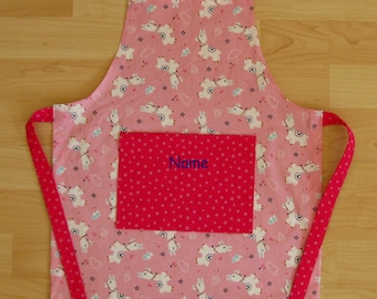 Children's apron / kitchen helper set - llamas - personalized on request