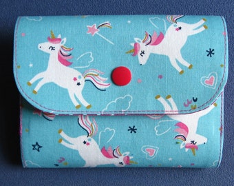 Card case / card sleeve / card bag "Unicorns" for UNO, Rommè or Eleven out or for SkipBo