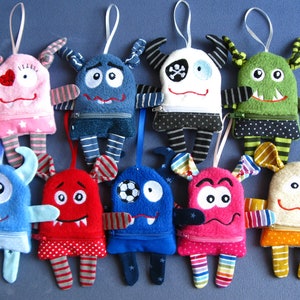 Worry eater, grief eater, mini monster - pocket friend - with zipper