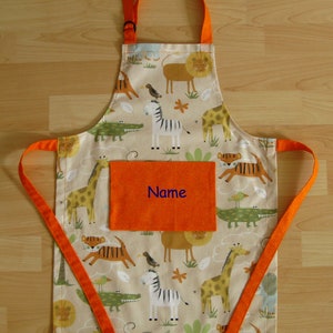 Children's apron - Safari - personalized upon request