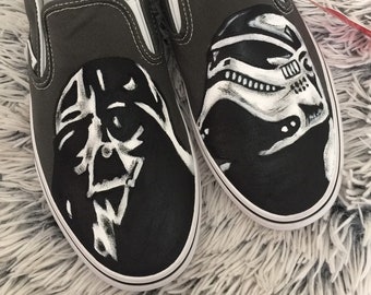 Star Wars vans custom adult slip ons Darth Vader & Stormtrooper