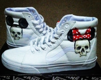 Minnie and mickey skull custom vans shoes