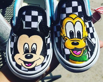 Mickey & Pluto toddler vans custom shoes