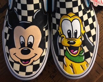 Baby Mickey & Pluto Adult Vans Slip Ons