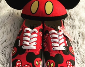 Mickey and Minnie Heads Wrap Around Vans Shoes *mickey ears not included*