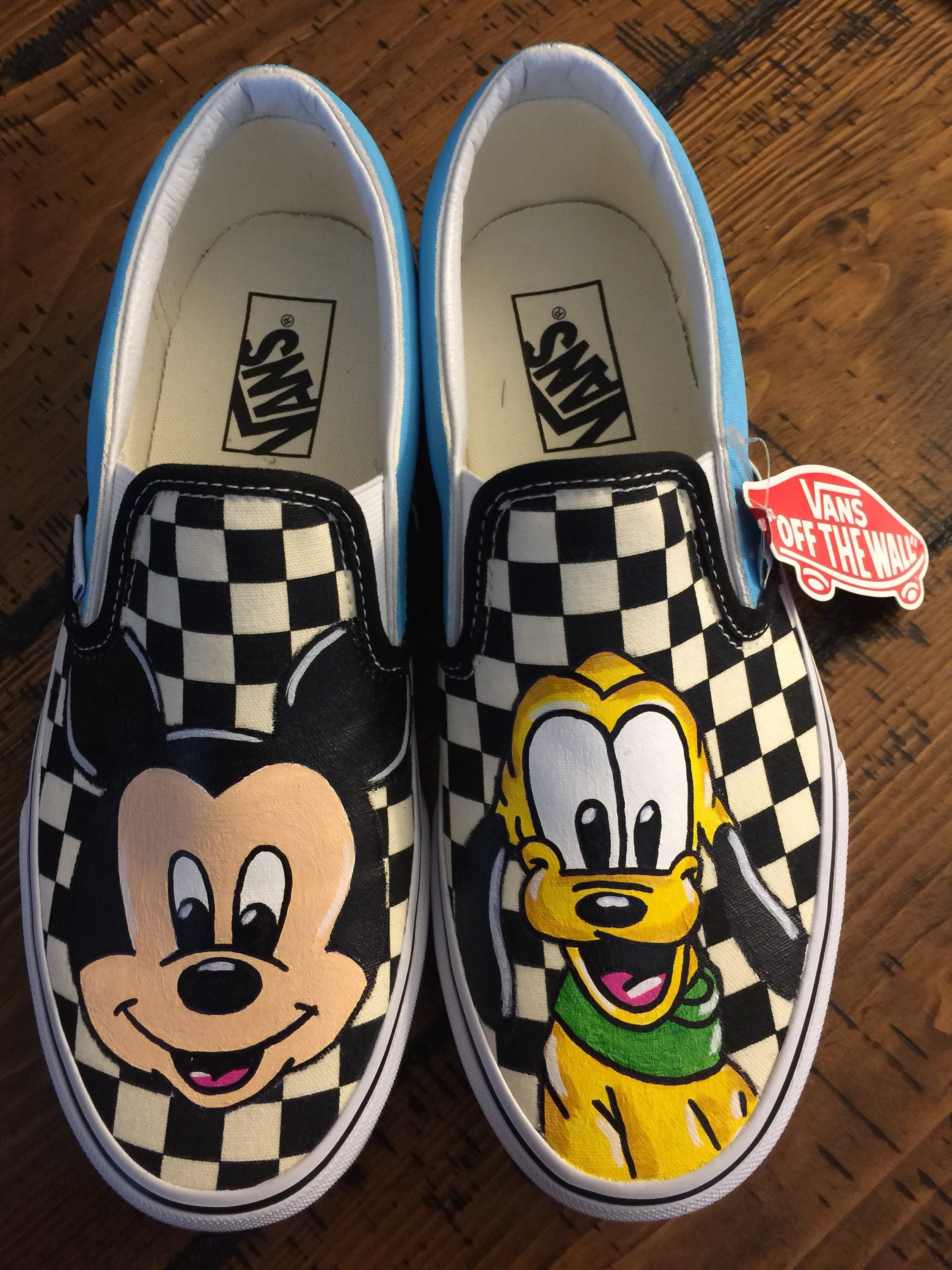 Baby Mickey & Pluto Adult Vans Slip Ons - Etsy Baby Mickey & Pluto Adult Vans Slip Ons - Etsy