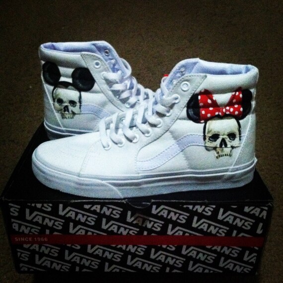Minnie and Mickey Skull Custom Vans Shoes Etsy