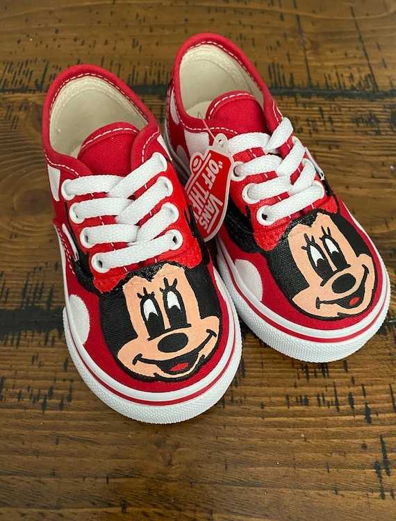 Minnie Mouse Red Bow Polka Dot Vans Shoes Toddler - Etsy