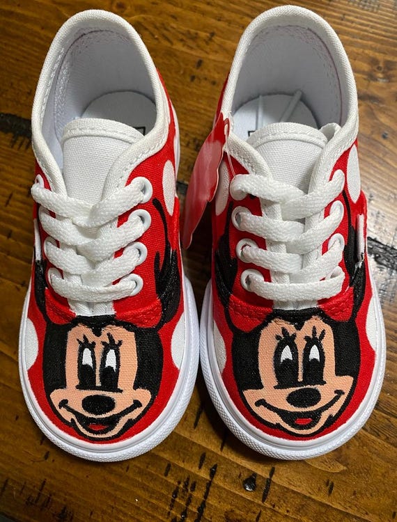 Minnie Mouse Red Bow Polka Dot Vans Shoes Toddler - Etsy