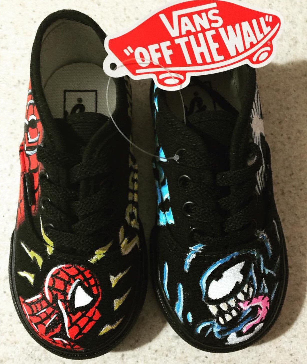 band Permanent ineffektiv Spiderman & Venom Vans Custom Toddler Shoes - Etsy