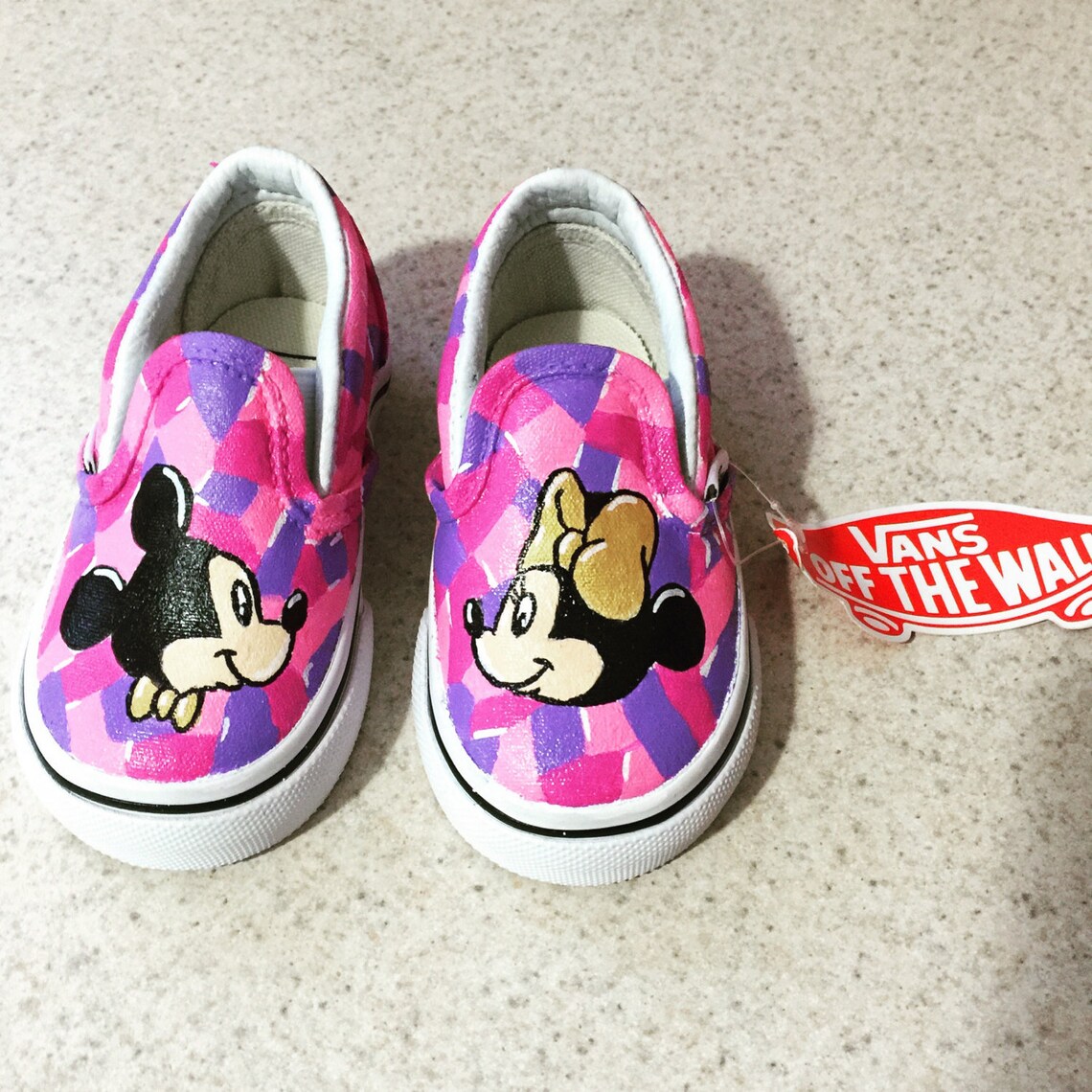 Mickey & Minnie Gold Bow and Bowtie Mosaic Toddler Vans Shoes - Etsy
