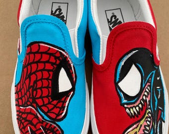 VENOM SHOES (Upgrade Version) サイズ41 Custom Vans Marvel Spider Man & Venom - Etsy