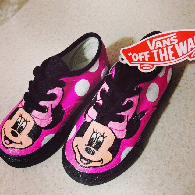 Minnie Mouse Custom Toddler VANS Shoes 